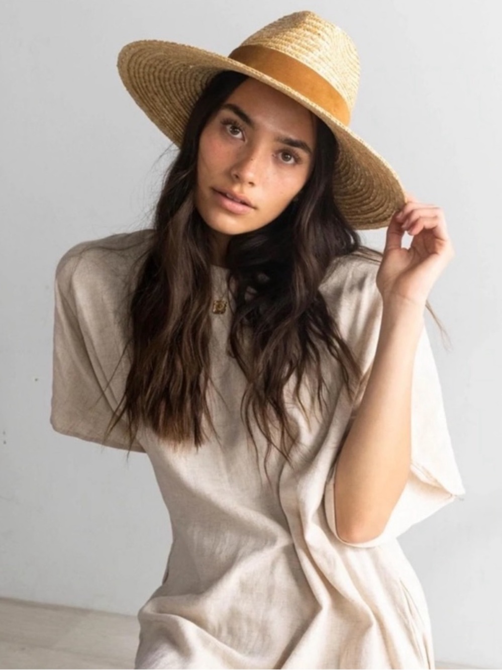 New Gigi Pip Isla 100% Straw Fedora Hat - Picture 2 of 14